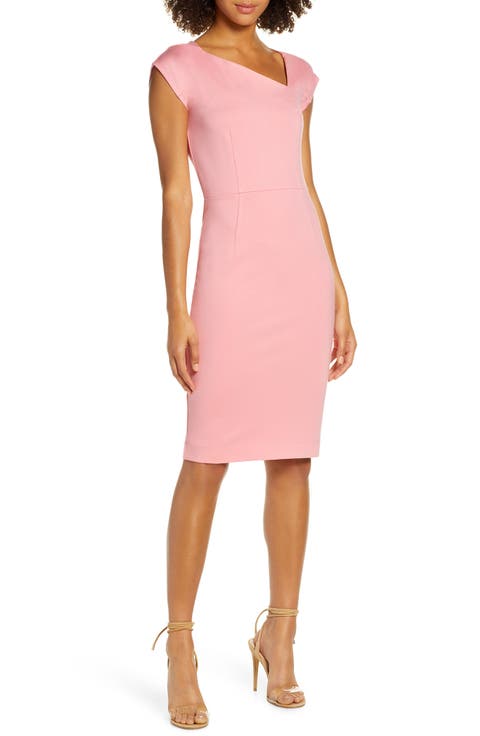 Lula Asymmetrical Neck Sheath Dress