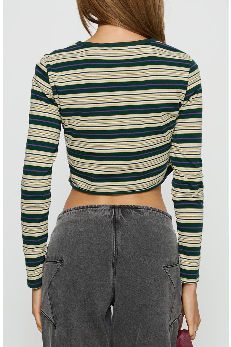 Bentlea Striped Long Sleeve Crop Tee, Alternate, color, MULTI