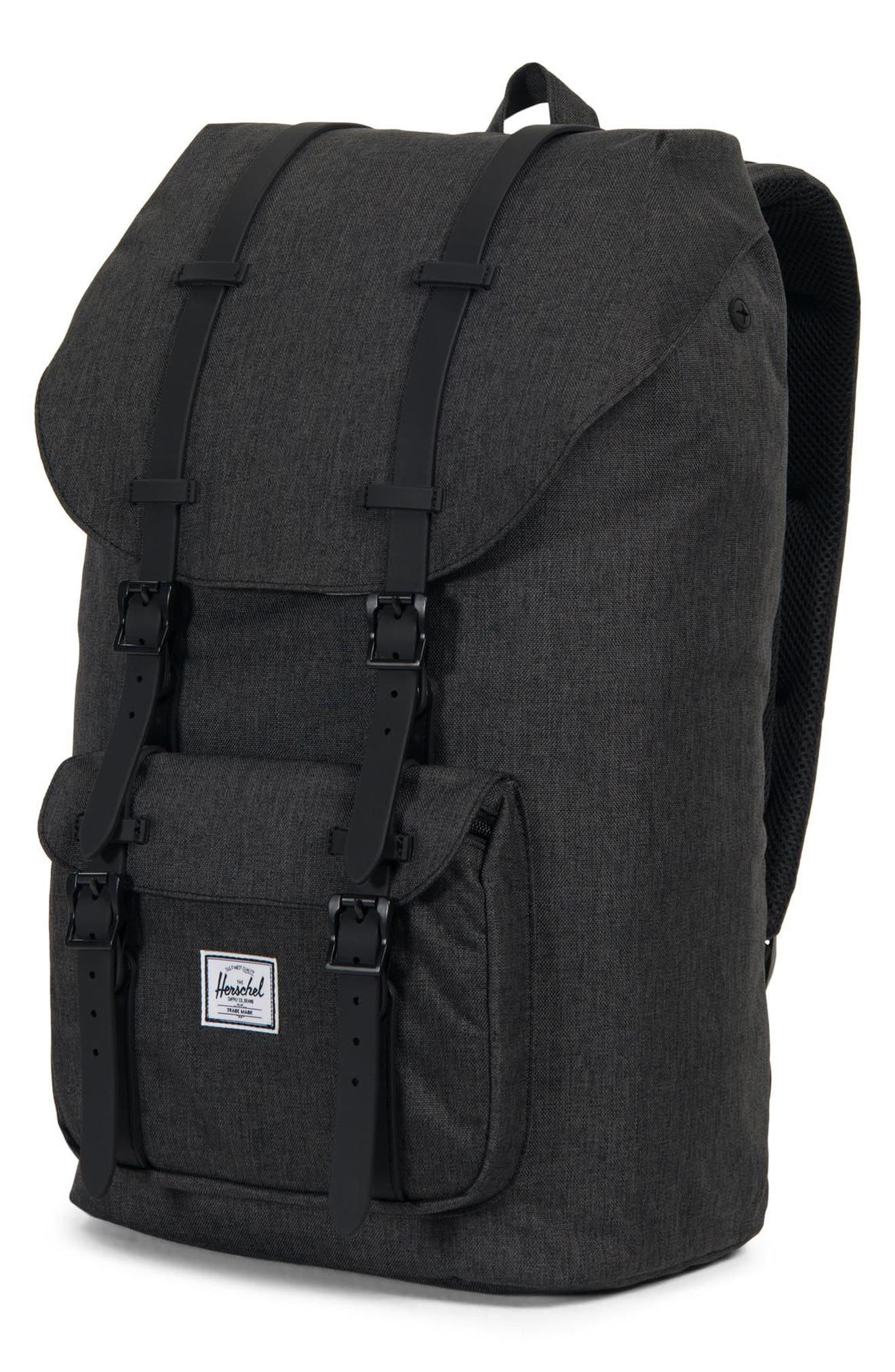 Herschel Supply Co. Little America Backpack, Alternate, color, Black Crosshatch/ Black Rubber