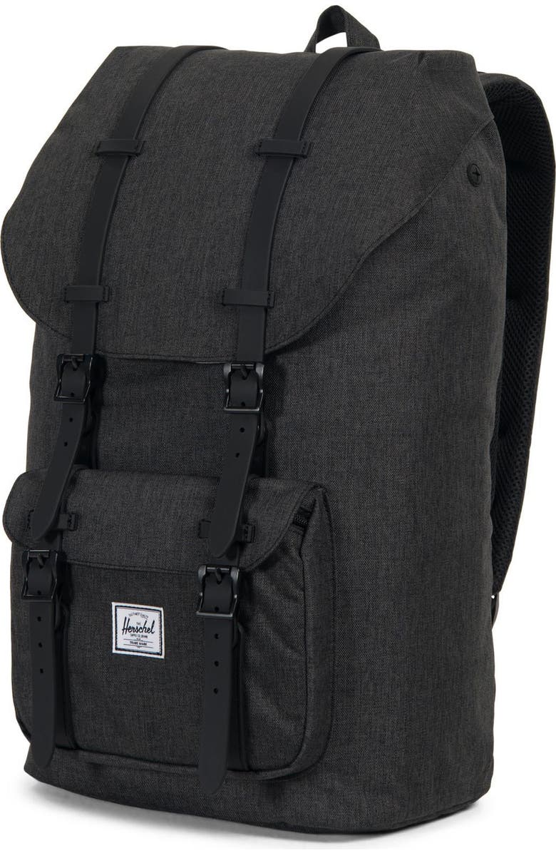 Herschel Supply Co. Little America Backpack, Alternate, color, Black Crosshatch/ Black Rubber