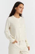 Chinti & Parker Wool Cashmere Blend Crew Neck Cropped Cardigan