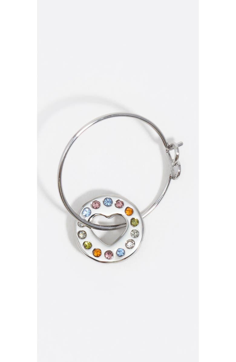 Bimba y Lola Crystal Logo Hoop Earrings, Alternate, color, Dark Silver