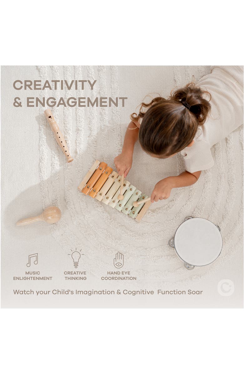 Comfy Cubs 4-Piece Kids Musical Instruments for Toddlers, Alternate, color, Multicolor