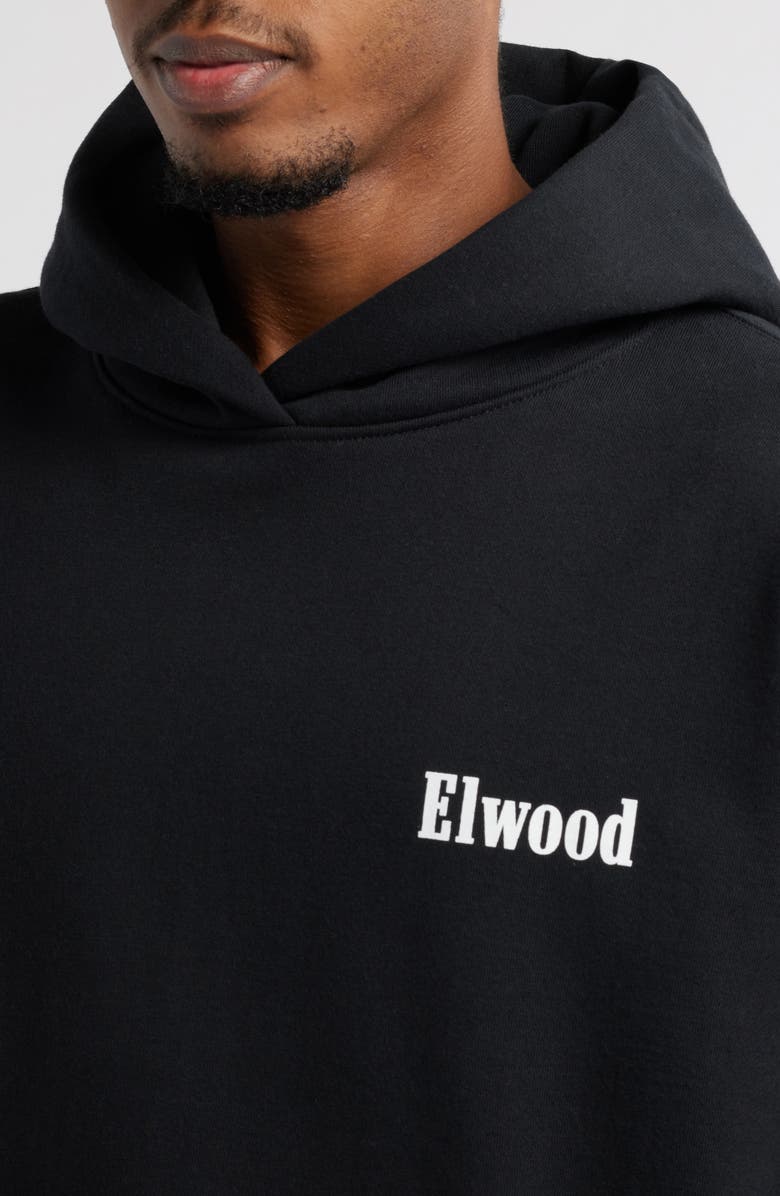 Elwood Trademark Logo Heavyweight Hoodie, Alternate, color, Coal