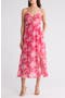Floral Ruched A-Line Maxi Dress