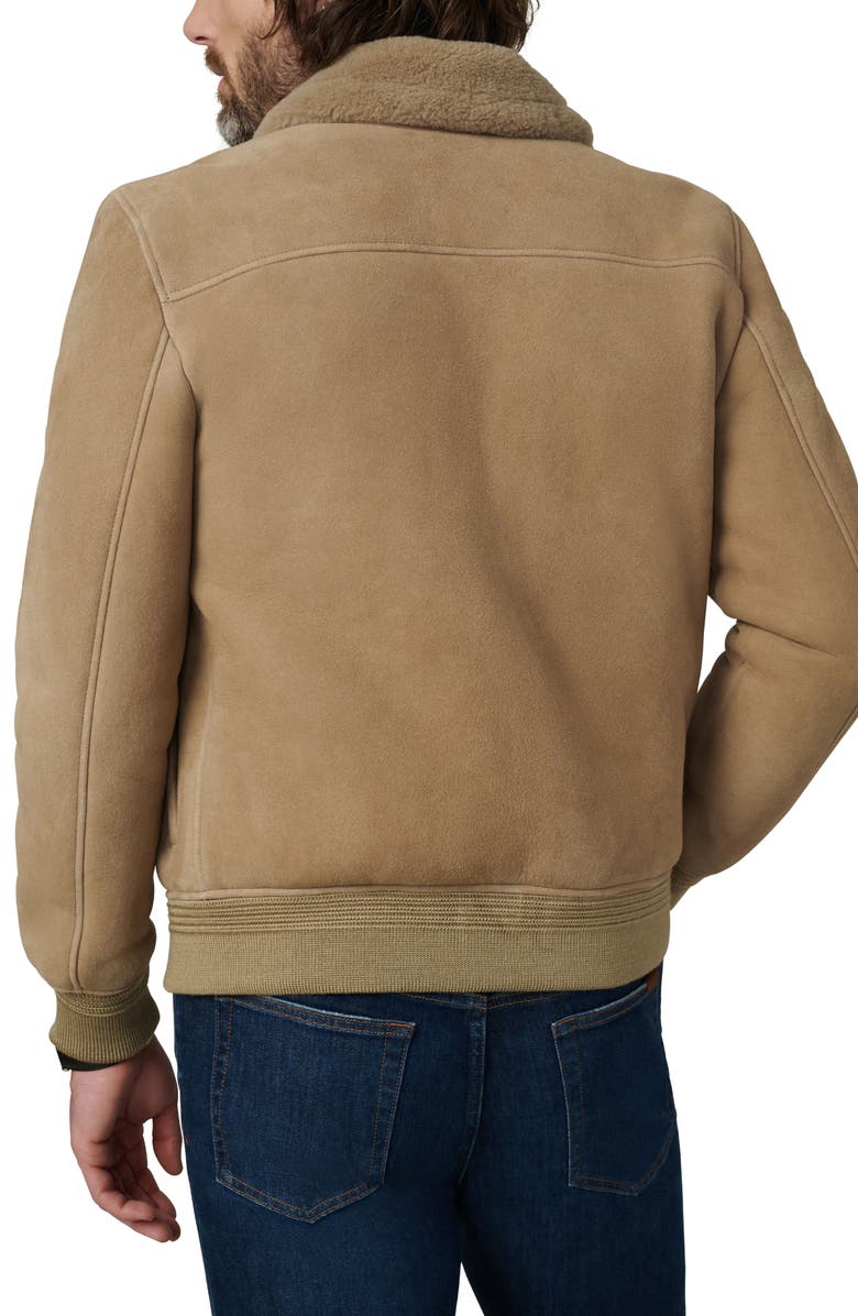 Joe's Genuine Shearling Trim Suede Flight Jacket, Alternate, color, Mushroom