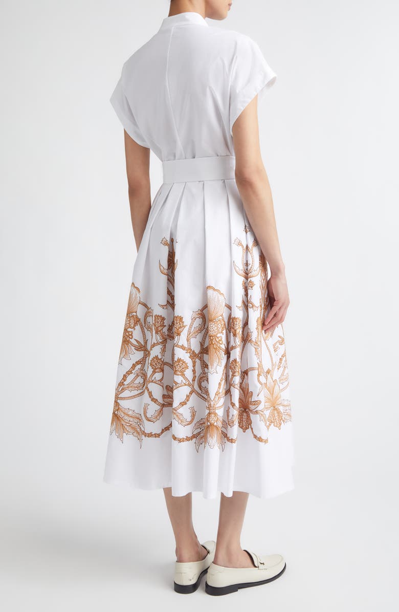 Eleventy Val Embroidered Cotton Shirtdress, Alternate, color, White / Beige