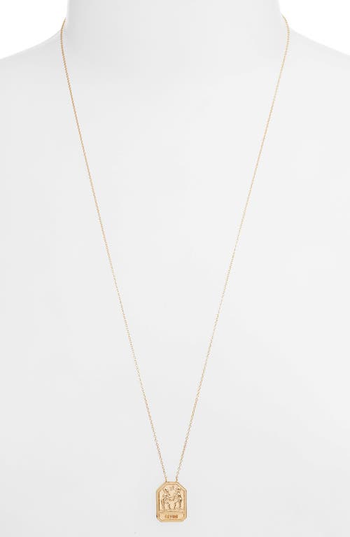 Jennifer Zeuner Kiana Zodiac Pendant Necklace in Leo Gold 