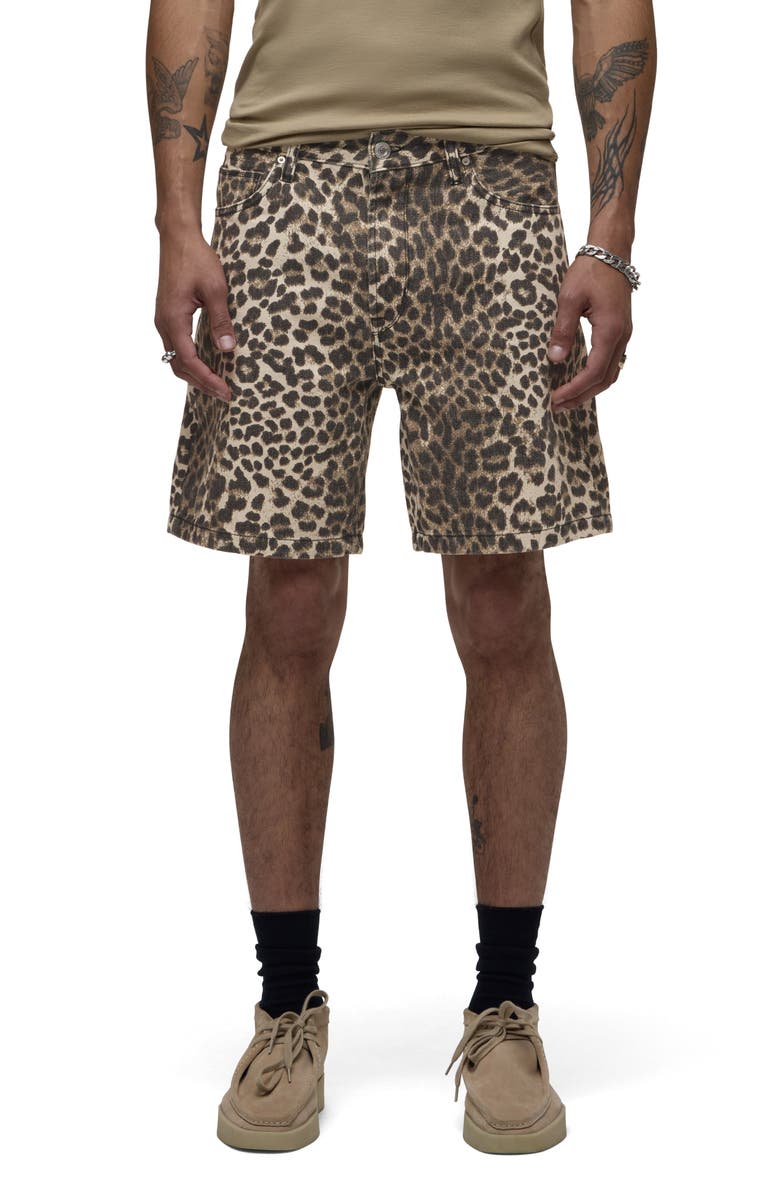 Hudson Jeans Clint Cheetah Print Denim Shorts, Main, color, Cheetah