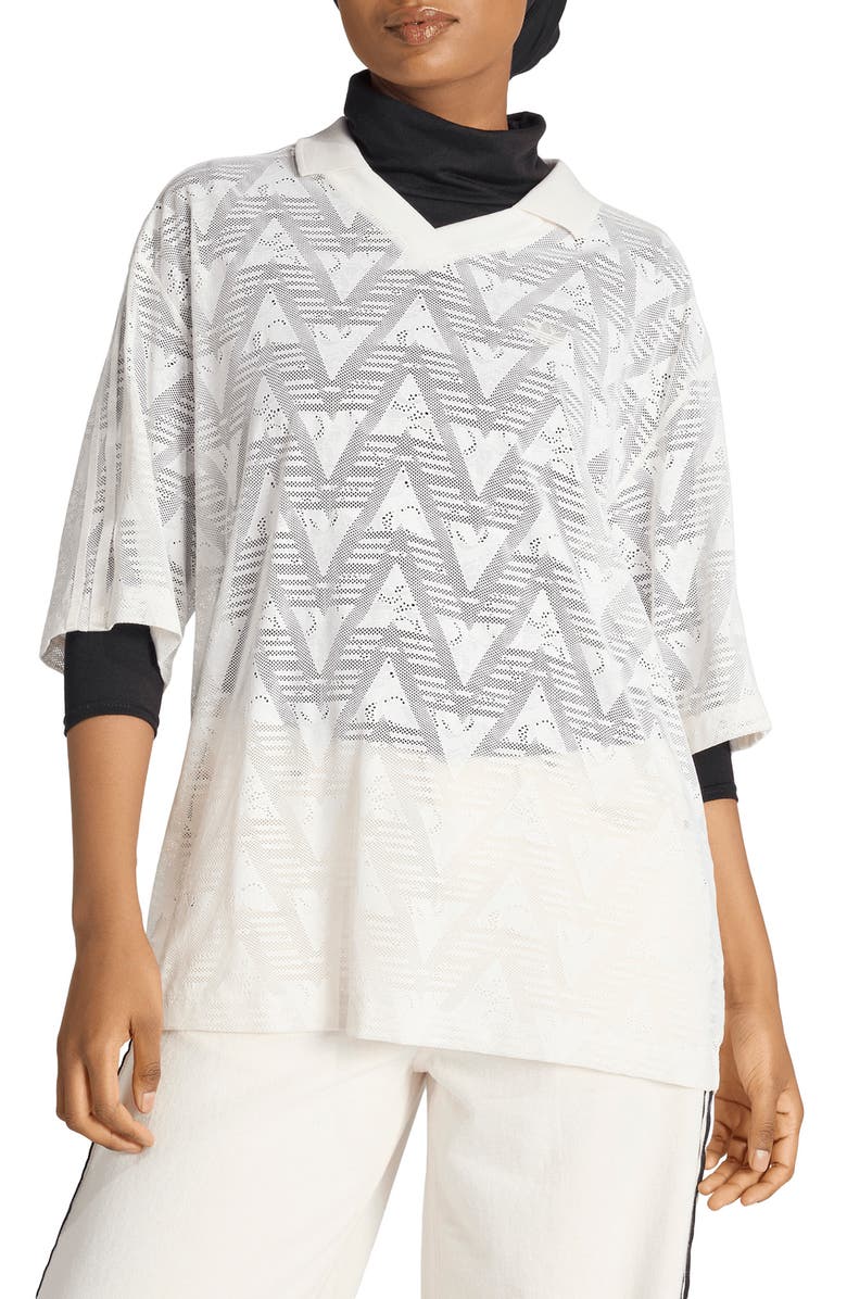 adidas Originals Oversize Lace Football Jersey, Main, color, Cloud White