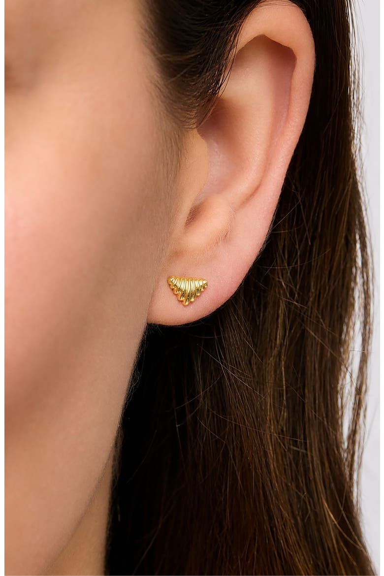 14k Gold Chevron Stud Earrings, Alternate, color, 14K YELLOW GOLD