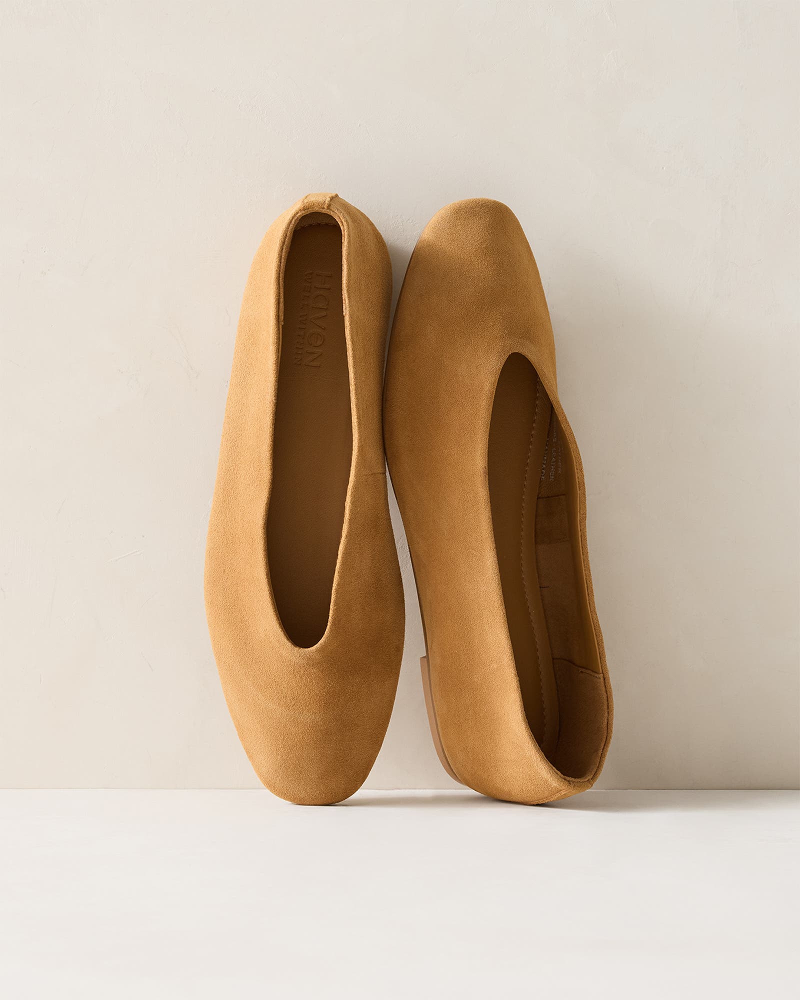 Soft Suede Ballet Flats, Main, color, Acorn