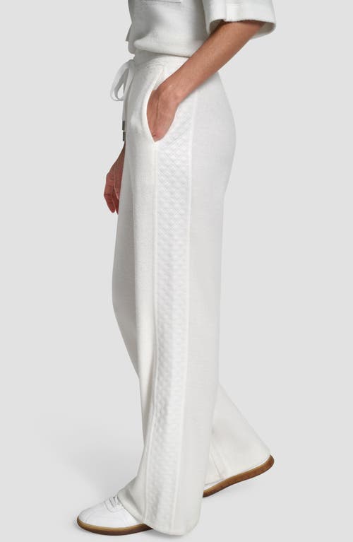 Dkny Mixed Media Knit Pants In White
