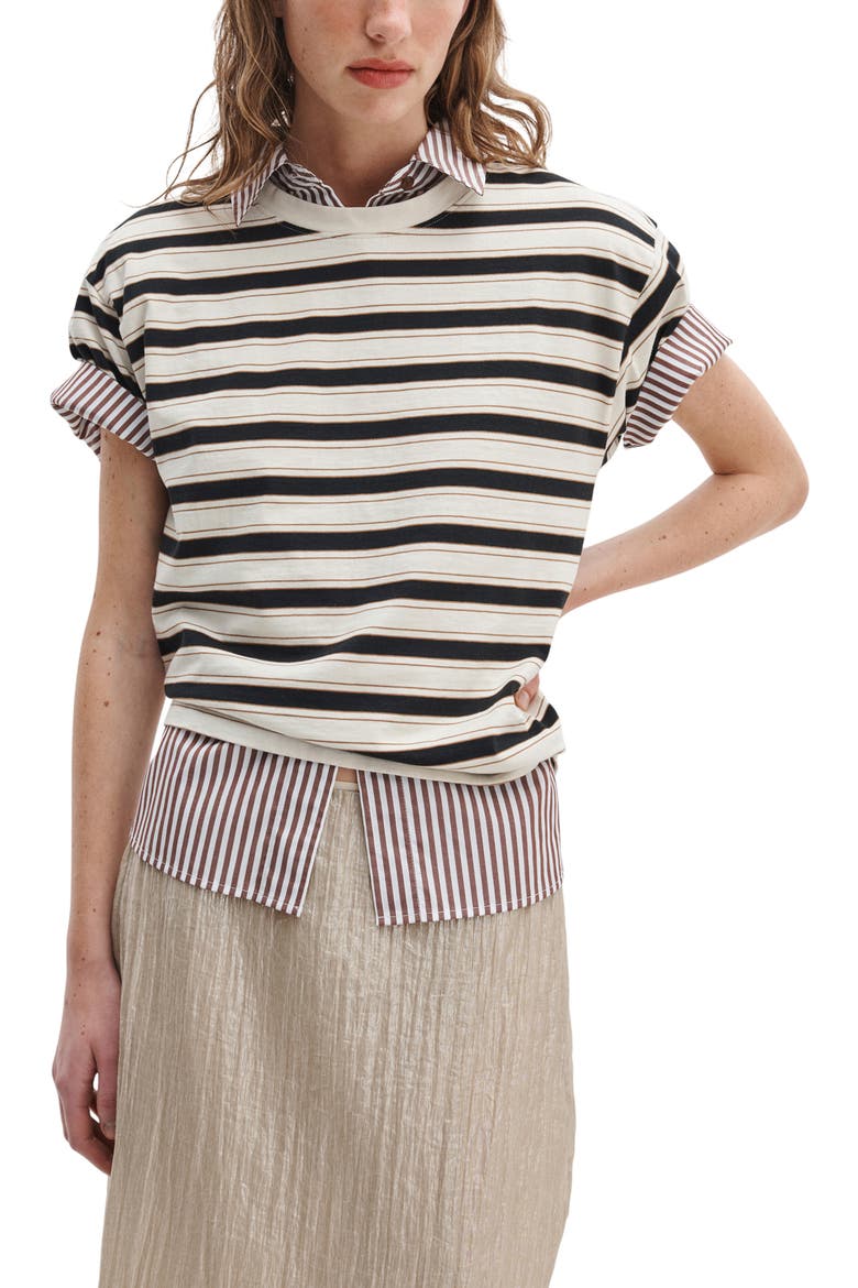 Kelly Stripe Boxy T-Shirt, Main, color, CREAM MULTI