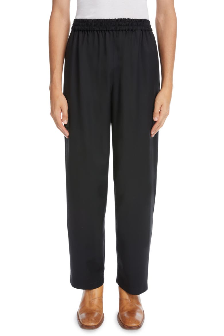 Wool Pull-On Pants, Main, color, BLACK