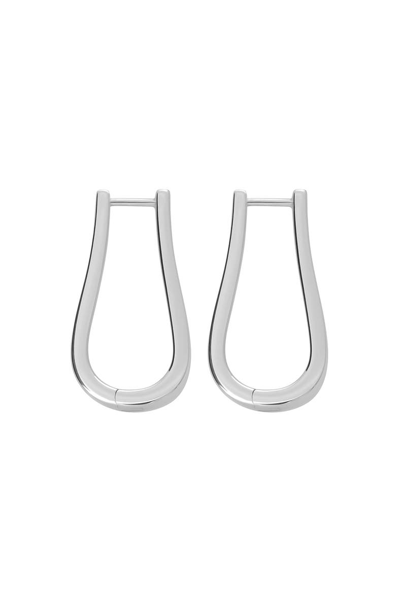 Petal Hoops Large, Main, color, Sterling Silver