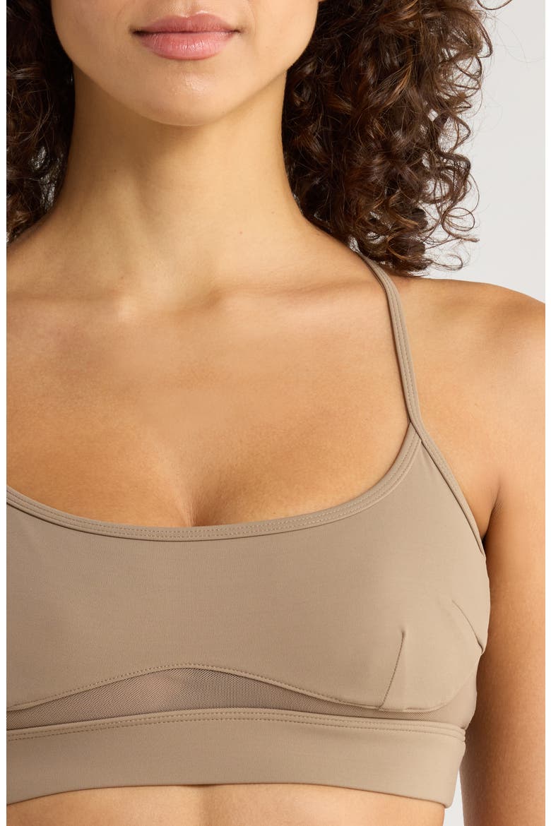 Sculpt Mesh Inset Sports Bra, Alternate, color, CARIBOU/BLACK