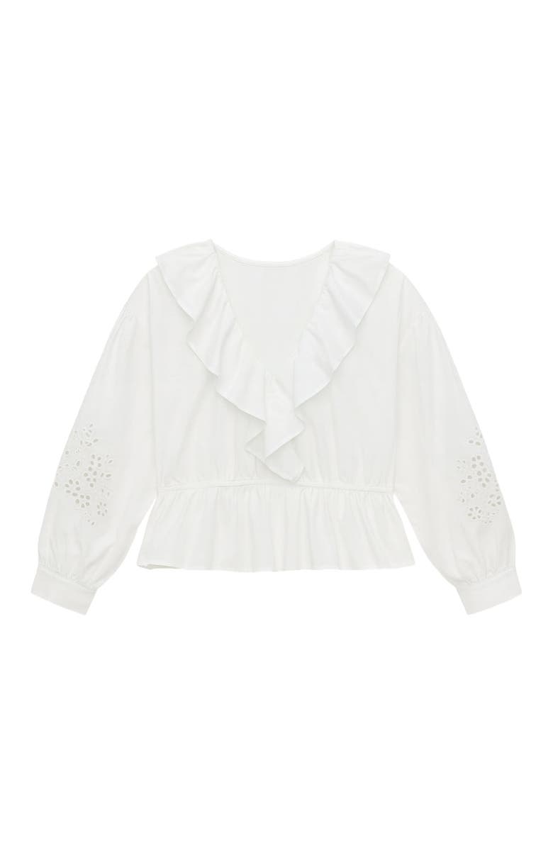 Rebecca Taylor Lorelai Embroidered Blouse, Alternate, color, Ivory