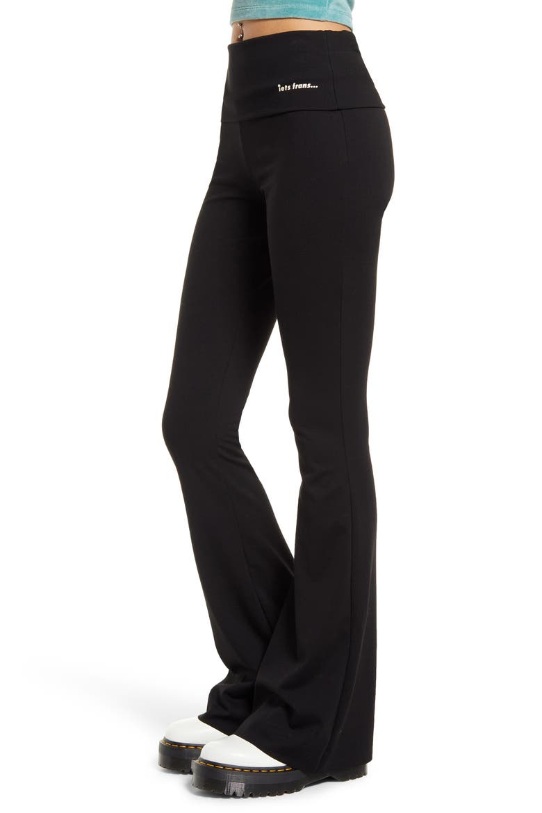 Stretch Yoga Flare Pants, Alternate, color, BLACK
