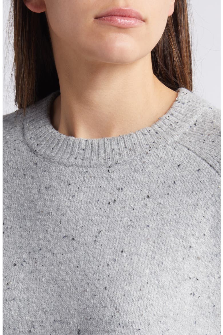 Speckled Pima Cotton Blend Sweater, Alternate, color, GREY HEATHER NEP