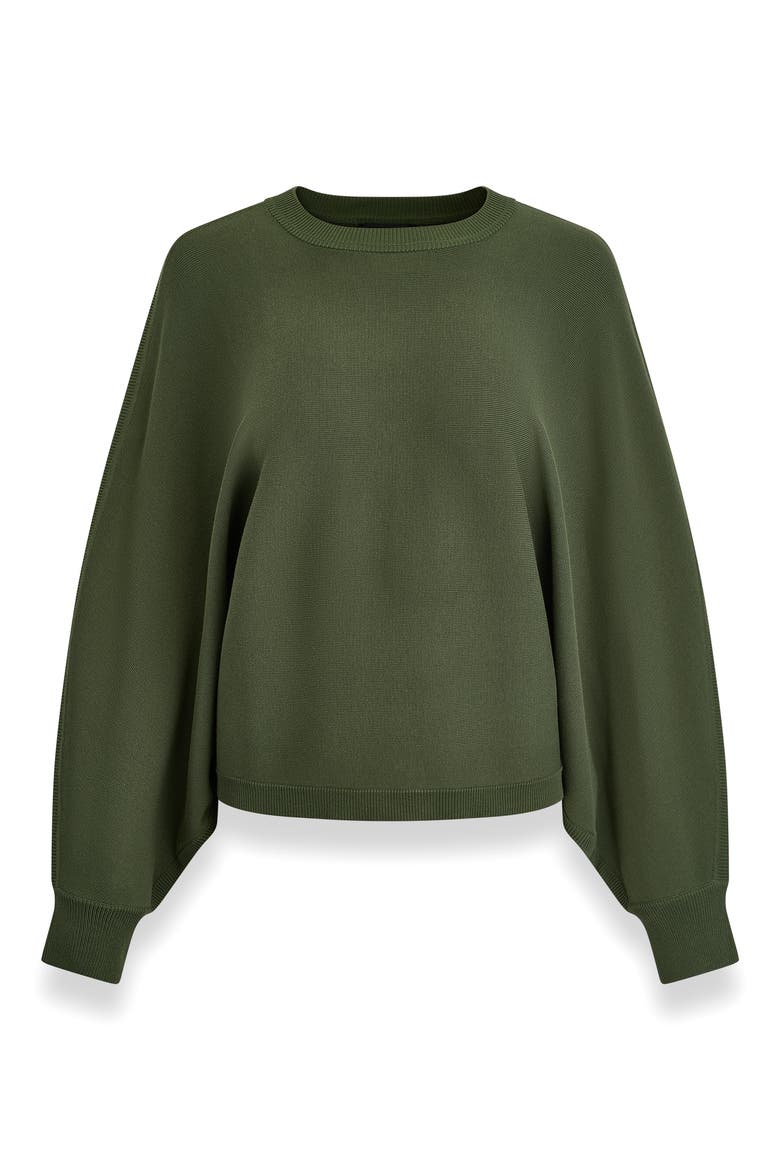 Dolman Sleeve Milano Knit Sweater, Alternate, color, VERDE