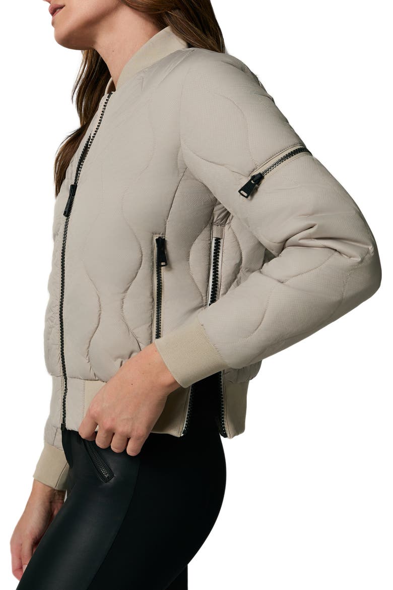 Metro III Water Repellent Quilted Bomber Jacket, Alternate, color, STONE