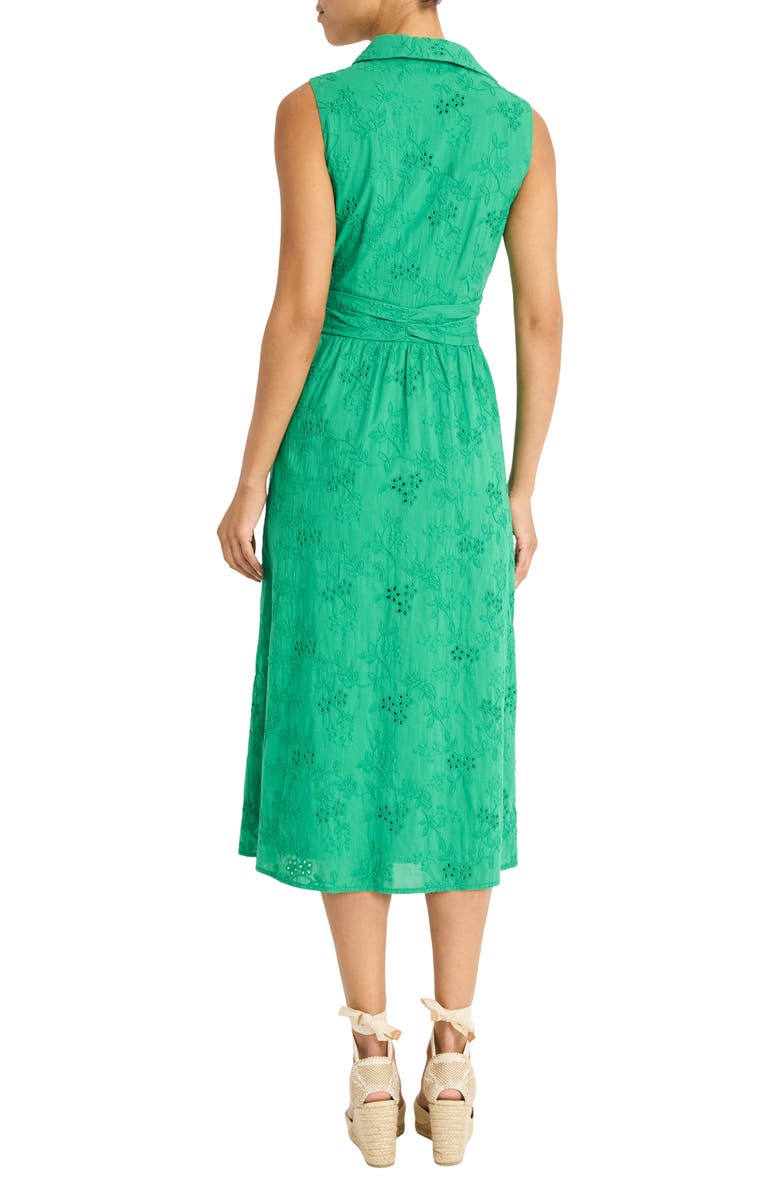 Maggy London Eyelet Midi Shirtdress, Alternate, color, Jelly Bean