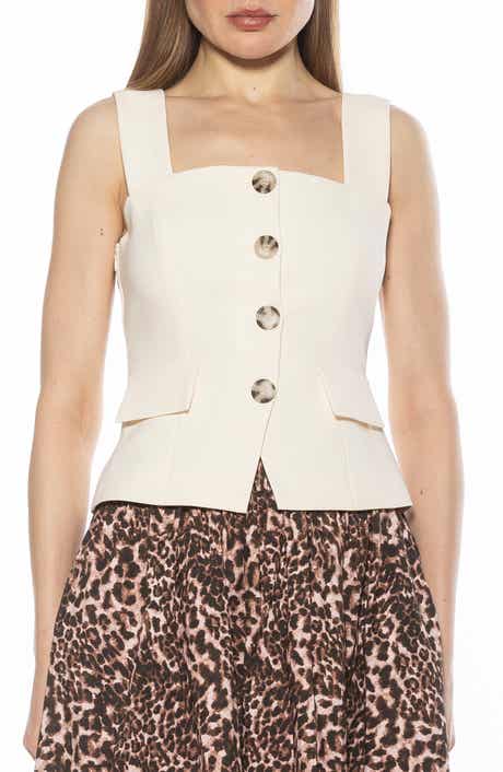 Alexia Admor Poelne Button Front Vest Top