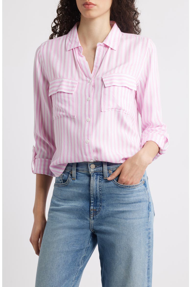Fallon High-Low Button-Up Shirt, Main, color, OCEAN PINK