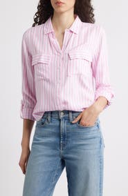 beachlunchlounge Fallon High-Low Button-Up Shirt