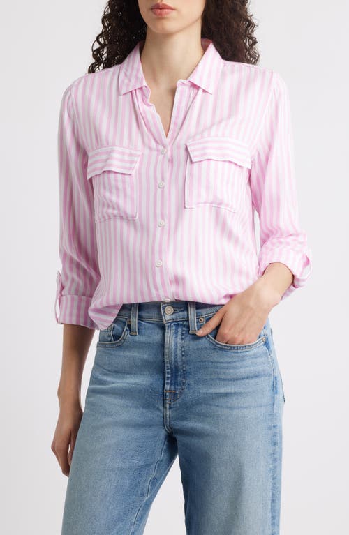 BEACHLUNCHLOUNGE BEACHLUNCHLOUNGE FALLON HIGH-LOW BUTTON-UP SHIRT 