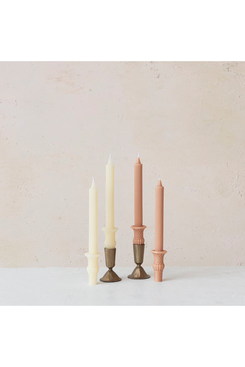Tall Unscented Taper Candles, Cream, Set of 2, Alternate, color, Cream