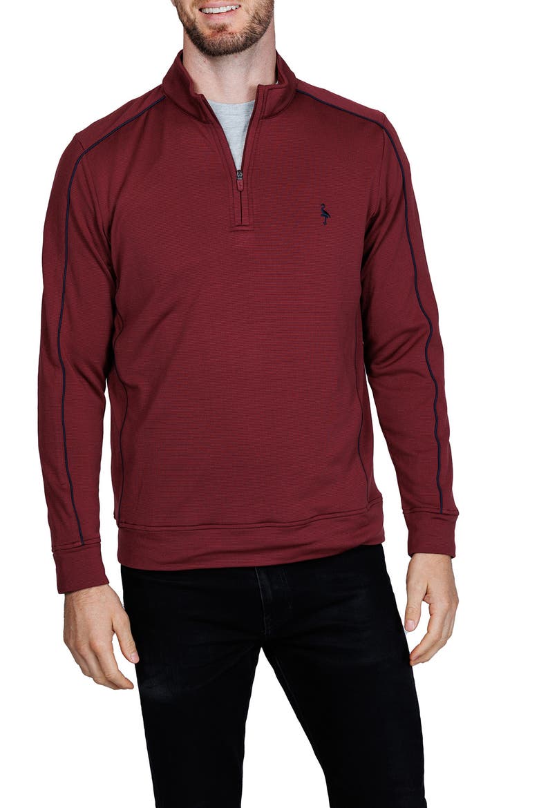 Textured Performance Quarter Zip Pullover, Main, color, BURGUNDY
