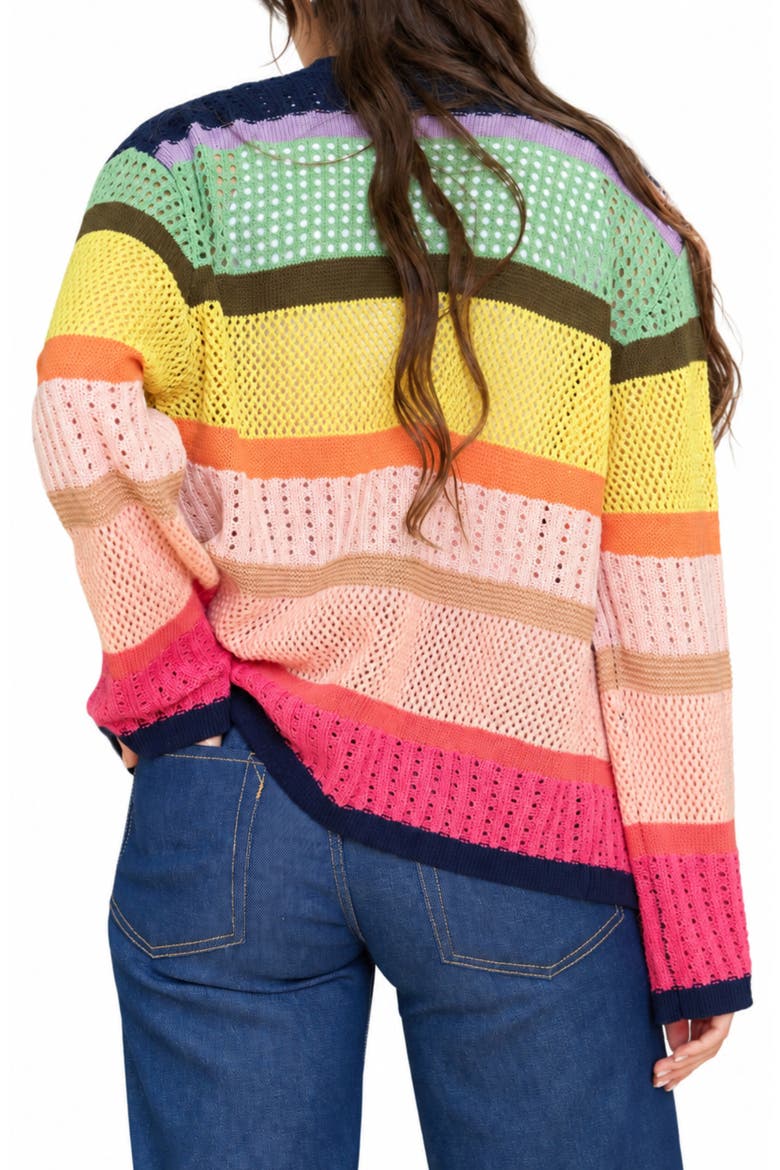 Multicolor Open Knit Cardigan, Alternate, color, RAINBOW MULTI