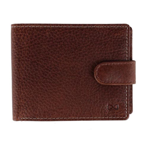 Parker Pebbled Leather Bi-Fold Wallet with ID Window and Popper Fastener