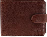 Trafalgar Parker Pebbled Leather Bi-Fold Wallet with ID Window and Popper Fastener