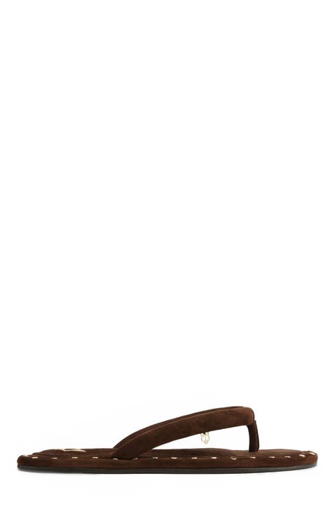 Grenada Brown Suede/Gold Studs
