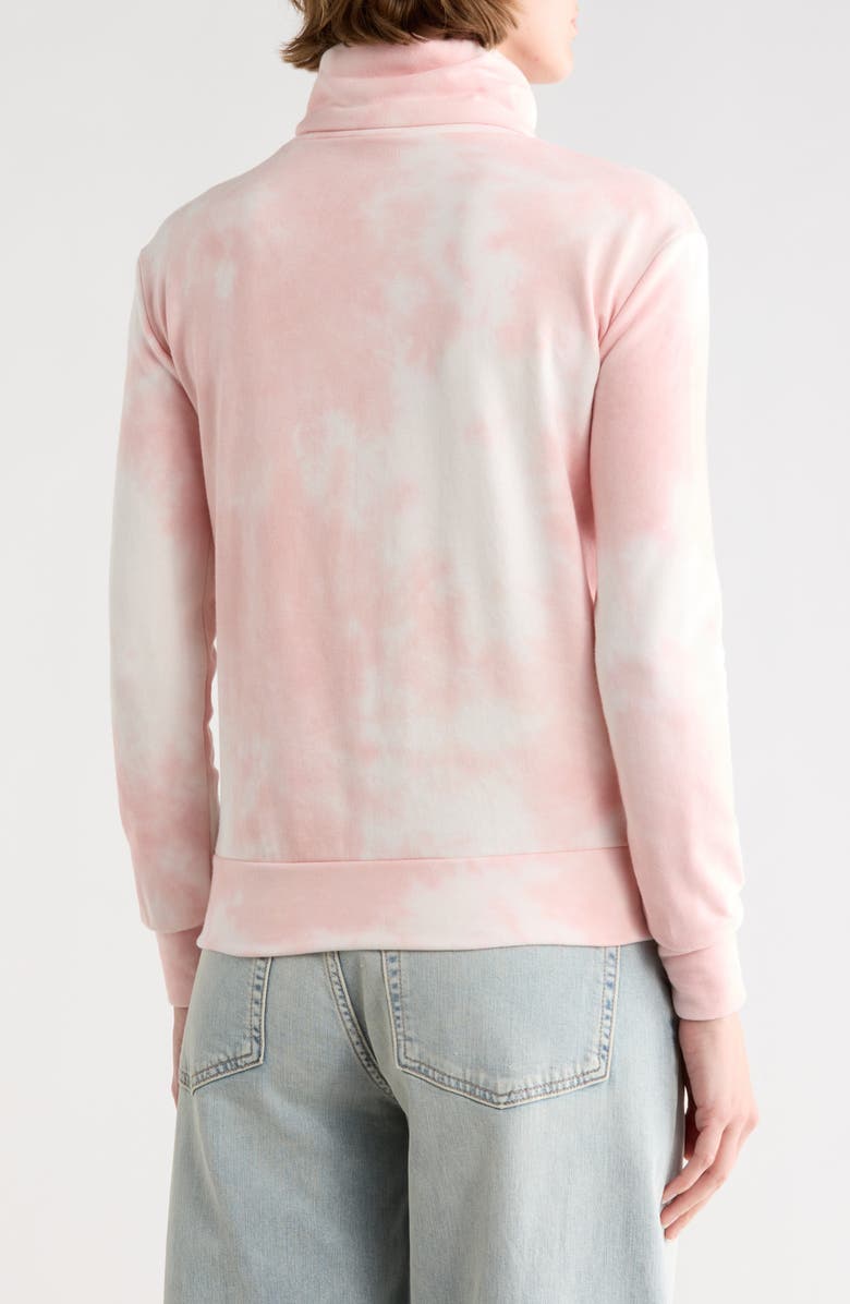 GO COUTURE Tie Dye Turtleneck Sweater, Alternate, color, Pink/ Grey Splash
