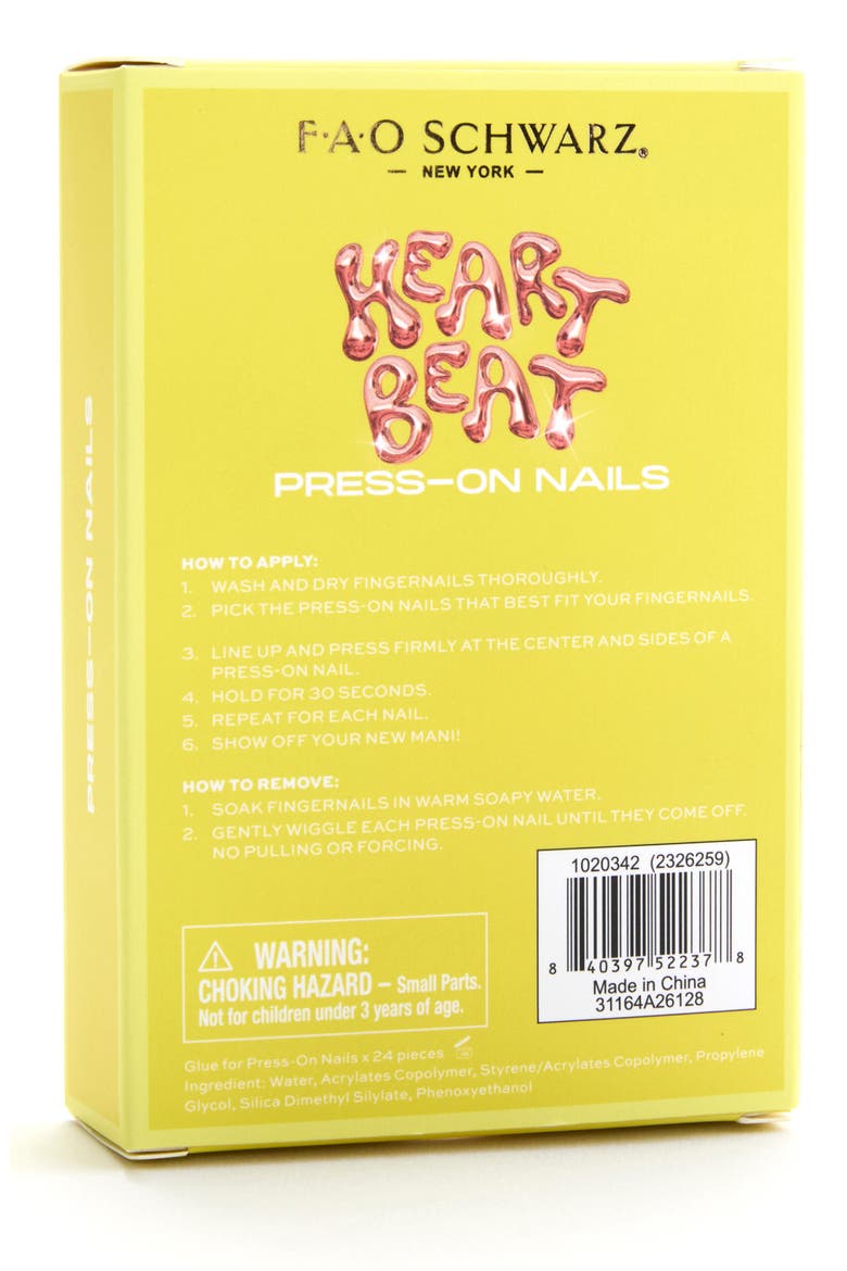 Kids' Heart Beat 24-Piece Press-On Nails, Alternate, color, OPEN MISCELLANEOUS
