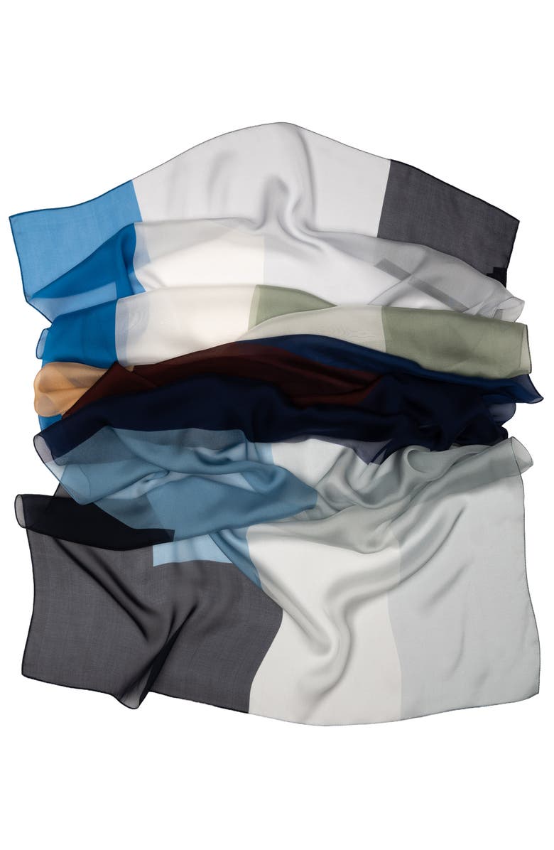 Elizabetta Genevra - Silk Scarf Shawl, Alternate, color, Blue
