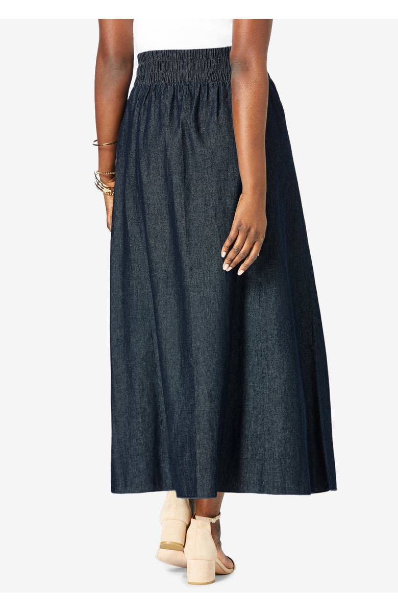 Jessica London Chambray Maxi Skirt, Alternate, color, Indigo