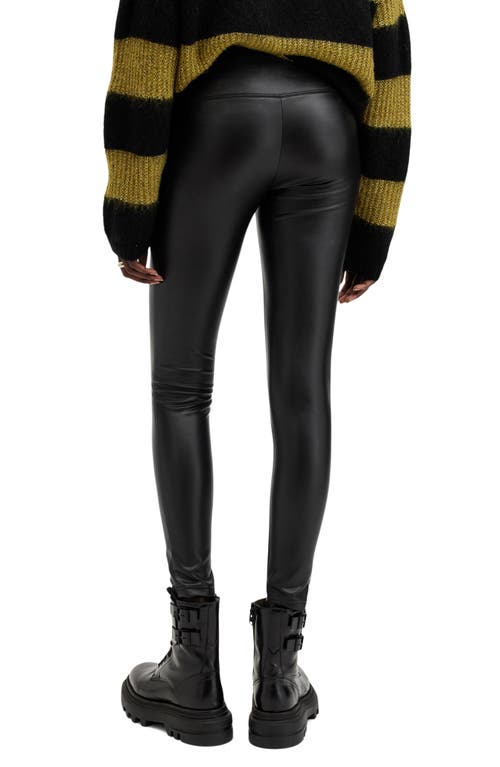 Allsaints Cora Faux Leather Leggings In Black