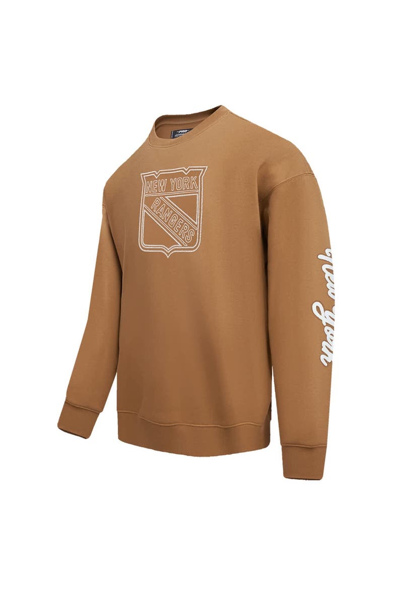 Men's Pro Standard  Brown New York Rangers Paint the City Pullover Sweatshirt, Alternate, color, Brown