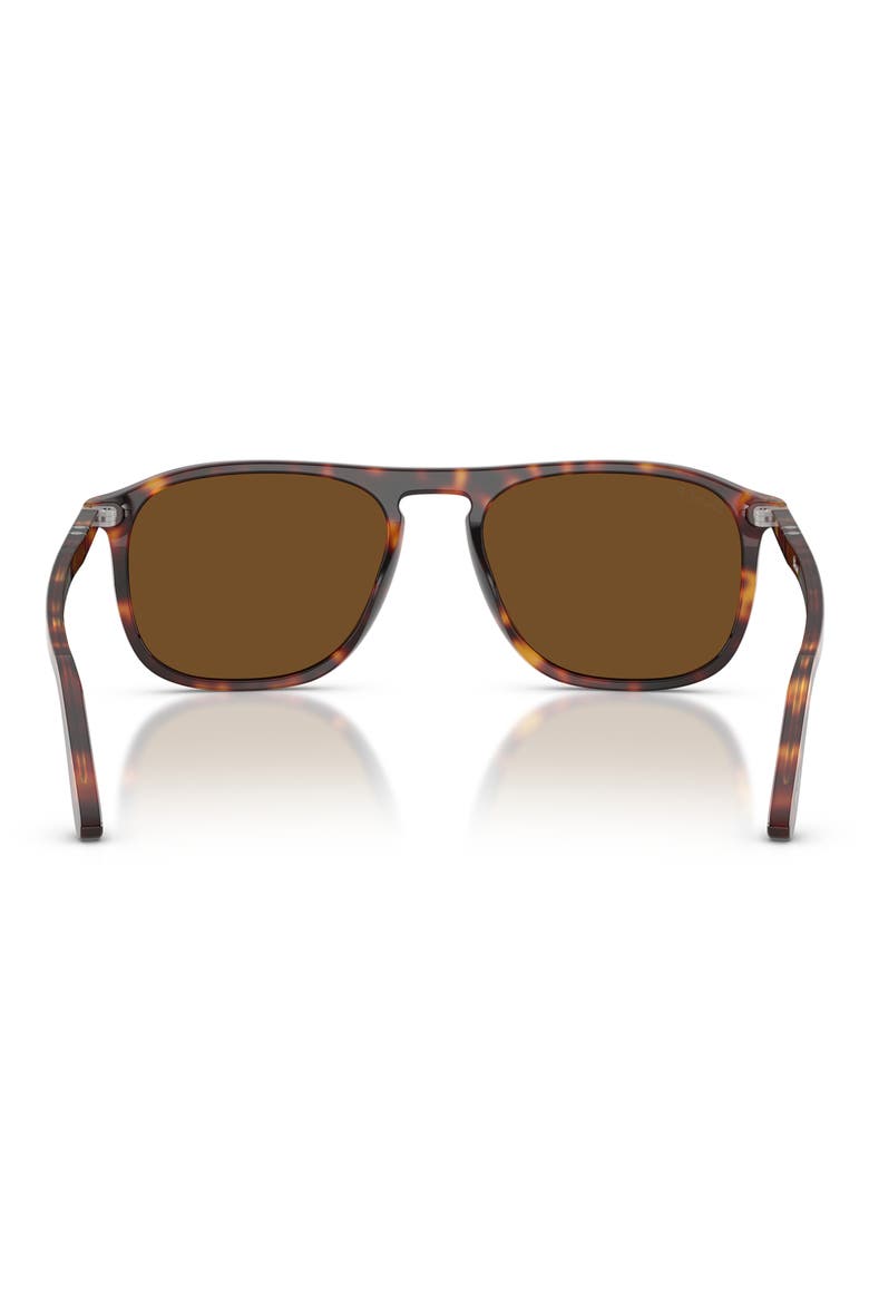 Gender Inclusive PO3392S 57mm Polarized Square Sunglasses, Alternate, color, HAVANA / POLAR BROWN