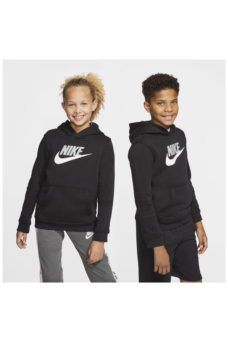 Sportswear Club Fleece Hoodie, Alternate, color, BLACK/ LT SMOKE GREY