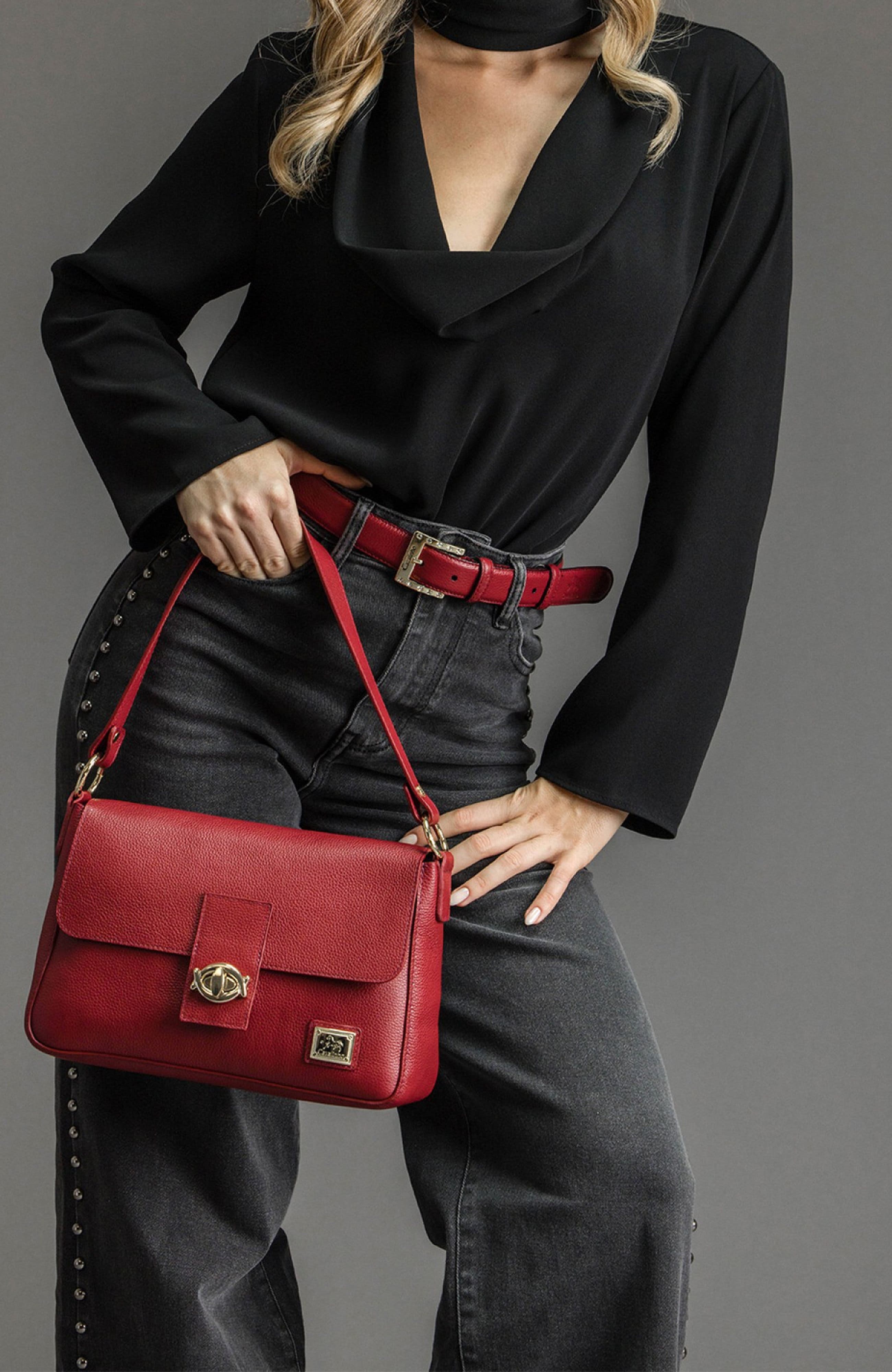 Muse Pebbled Leather Handbag 556, Alternate, color, Burgundy