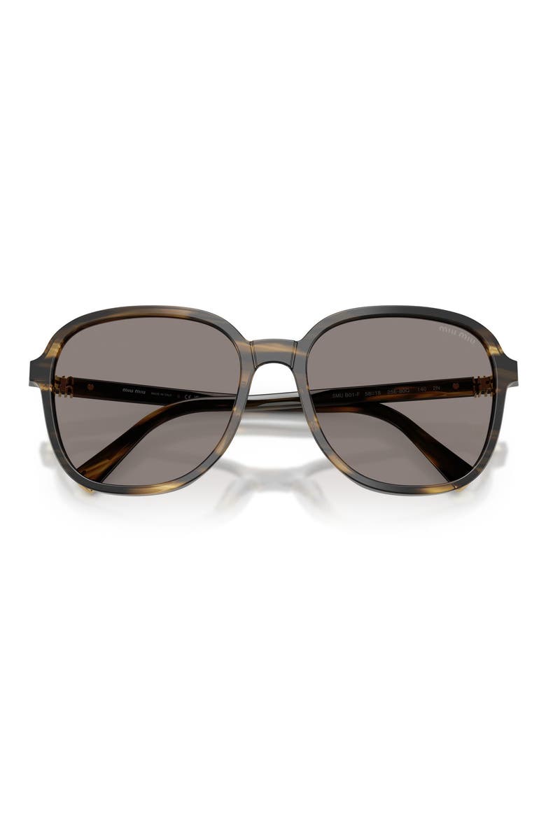 58mm Polarized Pillow Sunglasses, Alternate, color, STRIPED LODEN / DARK GREY
