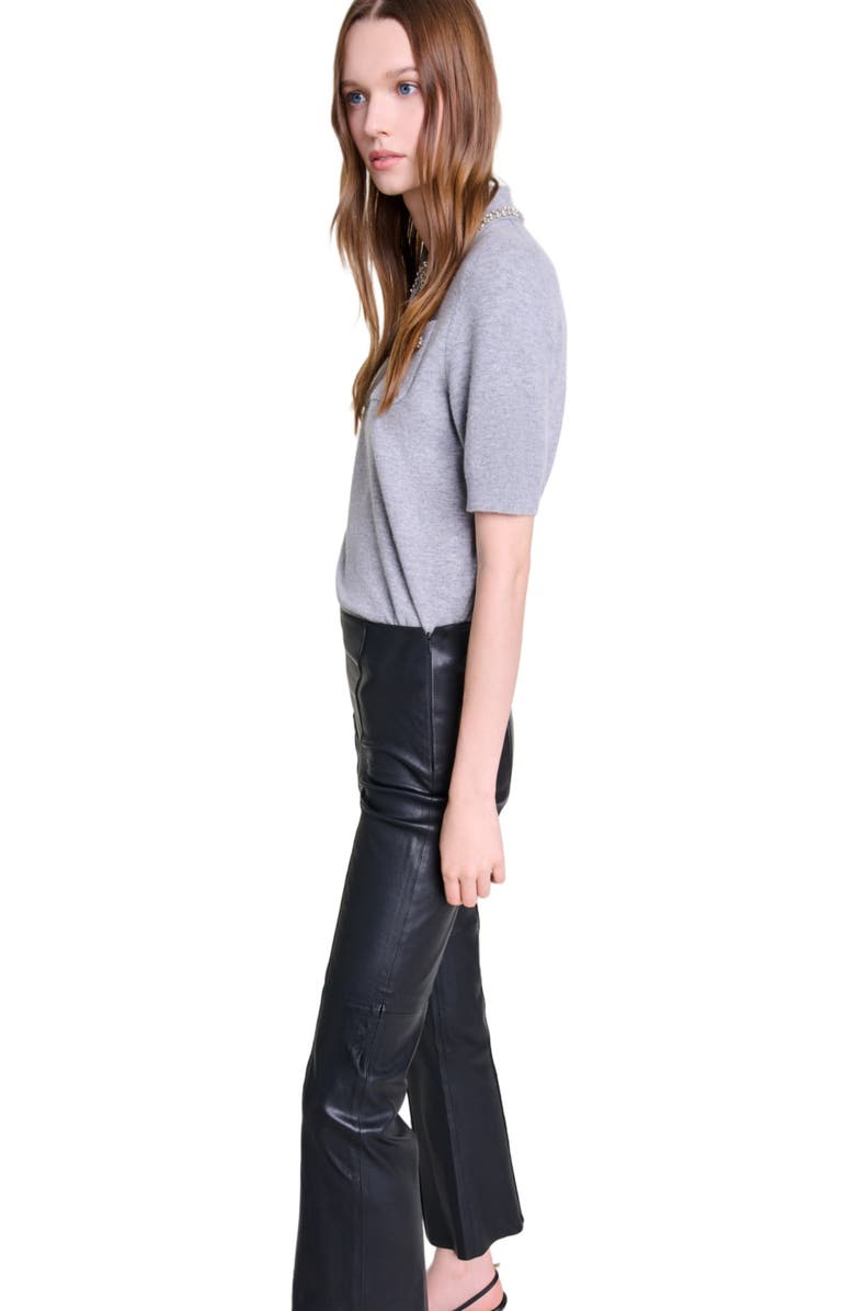 maje Leather trousers, Alternate, color, 