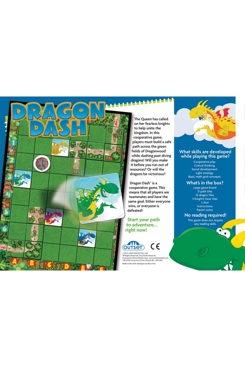 Dragon Dash Cooperative Path Building Kids Board Game, Alternate, color, Multicolored