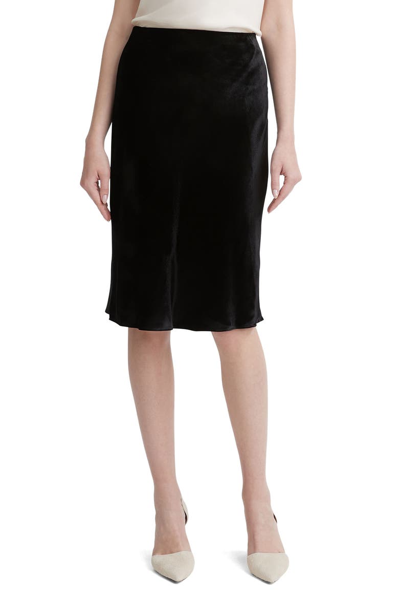 Satin Slip Skirt, Main, color, BLACK